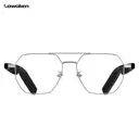 LAWAKEN AI Chat City Aviator AI Smart Audio Glasses, 128 Languages Real-Time Translation, AI Note for Meeting Summary, AI agent of ChatGPT Gemini Claude, Waterproof, Lightweight, long battery, Prescription Lenses, 5.3 Bluetooth, Hands-Free Wearable, Open-Ear Music & Calls, for ios android, Design Style, for Business & Travel image 3