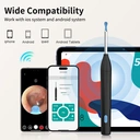 Sunluxy Visual Ear Cleaning Scoop, 5MP HD Camera, 6 LED Lights, Soft Silicone Tip, IPX5 Water Resistant, Type-C Charging, Compatible with iOS and Android, Includes 6 Replacement Silicone Ear Spoon Tips and 6 Ear Cleaning Tools, P2, Black image 6