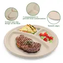 Assiette Jetable en Fibre de Bambou Ruibamboo 9 Pouces à 3 Compartiments - Lot de 50 image 3