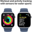 Apple Watch Series 10 (GPS + Cellular) - silver aluminium - denim sport band - 42mm (M/L) image 4