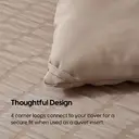 MEEALLHOME Parure de lit texturée Seersucker marron - 1 housse 135 x 200 cm et 1 taie 80 x 80 cm image 5