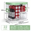 BINGI Compressor-koelbox, 22 l, mini-draagbare elektrische koelkast, 12/24 V DC, elektrische vriezer, draagbare vriezer voor auto, vrachtwagen, picknick, camping en thuisgebruik image 1