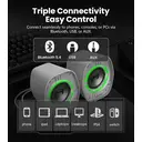 Enceintes de Bureau Gaming Edifier G1000 II pour Ordinateur, Haut-Parleur Large Bande 2,5" et Basses Renforcées, Bluetooth 5.4 USB-C AUX, 9 Modes d’Éclairage RGB Dynamiques pour PC - Blanc image 3