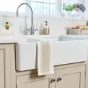 Dexam Tea Towel Love Colour Striped 100% Cotton Stone 45x70cm image 2