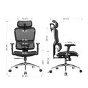 SIHOO M56C Ergonomic Office Chair - Adjustable Desk Chair with 3D Dynamic Lumbar Support, Breathable Mesh Back, Adjustable Headrest and PU Armrests for Home Office - (Black) image 2