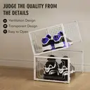 Vilscijon Lot de 12 boîtes de rangement magnétiques pour chaussures en plastique transparent avec porte à fermeture automatique - Blanc image 3