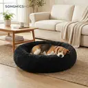 SONGMICS Lit donut et coussin lavable pour animaux noir - 80 cm  image 0