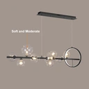 Homary Modern 10-Light Black Kitchen Island Pendant Light with Glass Globe Shade image 4