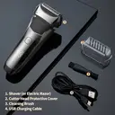 Sparoma Electric Shaver for Men, 360° Floating Dual-Blade System, Wet & Dry Use, Digital Display, Pop-Up Trimmer, Type-C Fast Charging, 80-Min Battery, IPX6 Waterproof,  FK-609 image 8