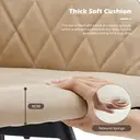 CLIPOP Faux Leather Dining Chairs, Set of 2, 360 °Swivel Upholstered Kitchen Chairs Armchair with Backrest and Metal Legs for Home Office Bedroom Living Room Lounge 0588 cream 54.5*60*84 cm image 4