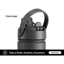 POWCAN by Meoky 26oz Dual-Opening Sports Water Bottle with Carry Handle –Black image 4