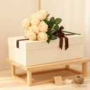 Yuejia Décoration bouquet de roses artificielles en soie 48 cm - Champagne image 5