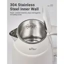 Bear Bouilloire électrique 1,5 L 1500 W-1750 W ZDH-Q15U8 en acier inoxydable avec arrêt automatique et protection contre l'ébullition à sec - Blanc image 3
