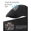 TOP-EX Casquette gavroche en lin 100 % pour homme, intérieur en coton, taille M/L - Noir image 2