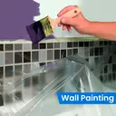 TAPEBEAR Upgrade Pre-Taped Masking Film Extra Thick, High Temp Tape and Drape 3-Size, 550mm x 27m，1400mm x 27m，2600mm x 27m，3rolls Plastic Cover for Automotive,Painting, Plastic Sheeting Masking tape Film For Auto, Floor, Furniture image 5