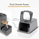 Stainless Steel CAT Litter Tray with Lid XXL， Includes Footpad and Litter Tray Scoop， Large Metal Cat Litter Tray Closed - Non-Adhesive， Easy to Clean， for Large Cats image 2