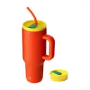 Bottle Bottle 40 oz Stainless Steel Vacuum Tumbler with Handle and Straw, Orange Ocean image 0