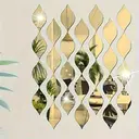 WhereHike Lot de 10 stickers miroir muraux en PVC Gouttes d’eau dorées - 20 x 10,5 cm image 0