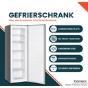 homeX FSN2041E-S Gefrierschrank – 204 Liter Nettokapazität, 4-Sterne-Gefriertruhe, freistehend, Temperaturregelung, Super-Frost-Funktion, leise, 39 dB, Silber [Energieeffizienzklasse E] image 5