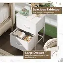 WLIVE Bedside Table, 2 Fabric Drawers Cabinet & Metal Frame, with Easy Pull Handle, Wood Top and Sturdy Steel Frame for Bedroom, Living Room (White) image 6