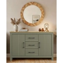 Galano Buffet 2 portes 3 tiroirs Galano Limestone - L 119 x l 39.5 x H 76.6cm, Pour salon - Couleur Vert Foncé image 2