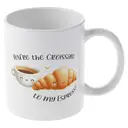 Alphynix 1 Mug Croissant Espresse, 33cl céramique blanche avec "Tu es le Croissant de mon Espresse" citation, cadeau doux à thème nourriture pour couples, foodies,Le cadeau de la saint-valentin, cadeau d’anniversaire image 3