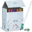 Ohuhu 100-Colour Water-based Dual Tip Art Markers Set for Adult Colouring Books (Fine and Brush Tips) - Maui, White image 0