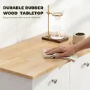 HOMCOM Kitchen Floor Cabinet Side Storage Cupboard Multi-use Sideboard Table with Solid Wood Top, Adjustable Shelf,Drawer for Dining Room, Living Room,Hallway image 4