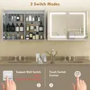 HOMCOM Bathroom Mirror Cabinet with LED Lights and Double-Sided Mirrors, 600 x 800 mm Aluminium Wall Mounted Bathroom Cabinet with Anti-Fog, 3 Colour Dimmable Lighting, Adjustable Shelves image 8