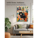 JU7CER 5D Full Round Drill Diamond Painting Kit - Black Cat | Adult Fun Animal Crystal Art | Home Wall Decor & Gift 12×16 Inches (30×40cm) image 1