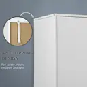 HOMCOM 2-Door Wardrobe with 2 Drawers, Modern Tall Wardrobe with anging Rod and Anti-tipping Straps for Bedroom, White image 4