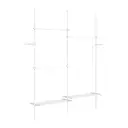 eSituro Teleskop-Kleiderständer, freistehender Kleiderschrank von Boden bis Decke mit 3 Kleiderstangen, 2 Regalen und Seitenhaken, offener Kleiderschrank mit Kleiderstange, Weiß image 2