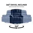 HONEYOU Fauteuil inclinable matelassé à bascule - Bleu image 3