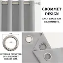 Rideaux occultants YSTYLE pour chambre et salon - Ensemble de 2 panneaux de rideaux isolants thermiques assombrissant la pièce, 140x225 CM, 5XH, Gris clair image 3