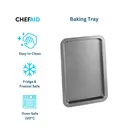Chef Aid Non-Stick Carbon Steel Baking Tray, Durable Non Stick Coating, Fridge and Freezer Safe, Perfect for Baked Goods and Roasting, 30cm x 18cm, Robust Essential Oven pan, Grey,30x18cm image 1