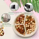 Assiette Jetable en Fibre de Bambou Ruibamboo 9 Pouces à 3 Compartiments - Lot de 50 image 2