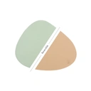 BJÖRN Set de table réversible incurvé - Lot de 6 - Cuir recyclé - Rose pâle et vert pâle image 1