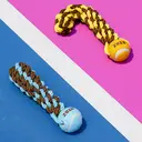 ZEZE "Really?" Rope Ball Pet Toy, Interactive Chew Toy for Cats Dogs (Yellow) image 3