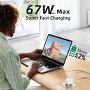 Mokin PD67W GaN Chargeur double USB-C (UE) avec câble 1,2 m - Blanc image 3