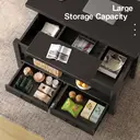 Rolanstar Mesa Centro Elevable, Mesa Salon con Cajón y Compartimento Oculto, Mesas Elevables Modernas Convertible en Comedor, 100 X 50 cm, Negro image 3