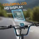 Le vélo électrique URLIFE à pneus larges de 20 pouces est doté d'un réglage à 7 vitesses, d'une batterie amovible de 13 Ah, d'un écran LCD et d'une suspension avant pour une conduite facile hors route. Vert image 4