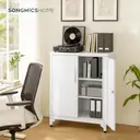 Ochama x SONGMICS Armoire de Bureau à 2 Portes, Verrouillable, en Acier, pour Bureau, Salon, Blanc image 3