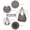Kono Canvas Shoulder Tote Bag, Vintage Hobo Handbag for Women, Casual Top Handle Bag for Work School Travel Shopping Grey image 4