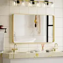 Melodieux Gold Bathroom Vanity Mirror for Wall, 60x90 cm Metal Framed Wall Mirror Rectangle, Decorative Mirror for Bedroom Living Room Entryway Horizontally or Vertically image 1