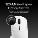 RAPOO VT3 MAX Wireless Gaming Mouse， True 8K Wireless Polling Rate， 53g Lightweight， Up to 750 Hr Battery， Nordic nRF54L15 MCU， 120-Million Optical Switch， 10 Programmable Buttons， Macro Enabled - White image 2