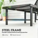 Outsunny Sun Loungers for Garden Set of 2, 5-Level Adjustable Reclining Sun Lounger Chairs, Flat Garden Lounger Sunbed with Texteline Seat, Steel Frame for Patio, Beach, Black image 5