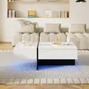 High-Gloss Coffee Table  Living Room Furniture, 100*50*34.5cm, with App-Controlled LED Lighting System  image 4