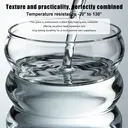 Ju7cer  Glass CupBubble Glasses with Straw, Wave Glasses, Tumblers, Glass Cups, Water Glasses for Latte Macchiato, Iced Coffee, Whisky, Cocktails, Yogurt, Soda Coffee360ml 1pc image 3