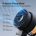 JISULIFE Life 7 Ventilateur portable 3-en-1 avec affichage LED - Noir image 5