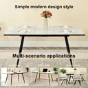 URBAN MEUBLE White Marble Effect Extendable Dining Table image 5